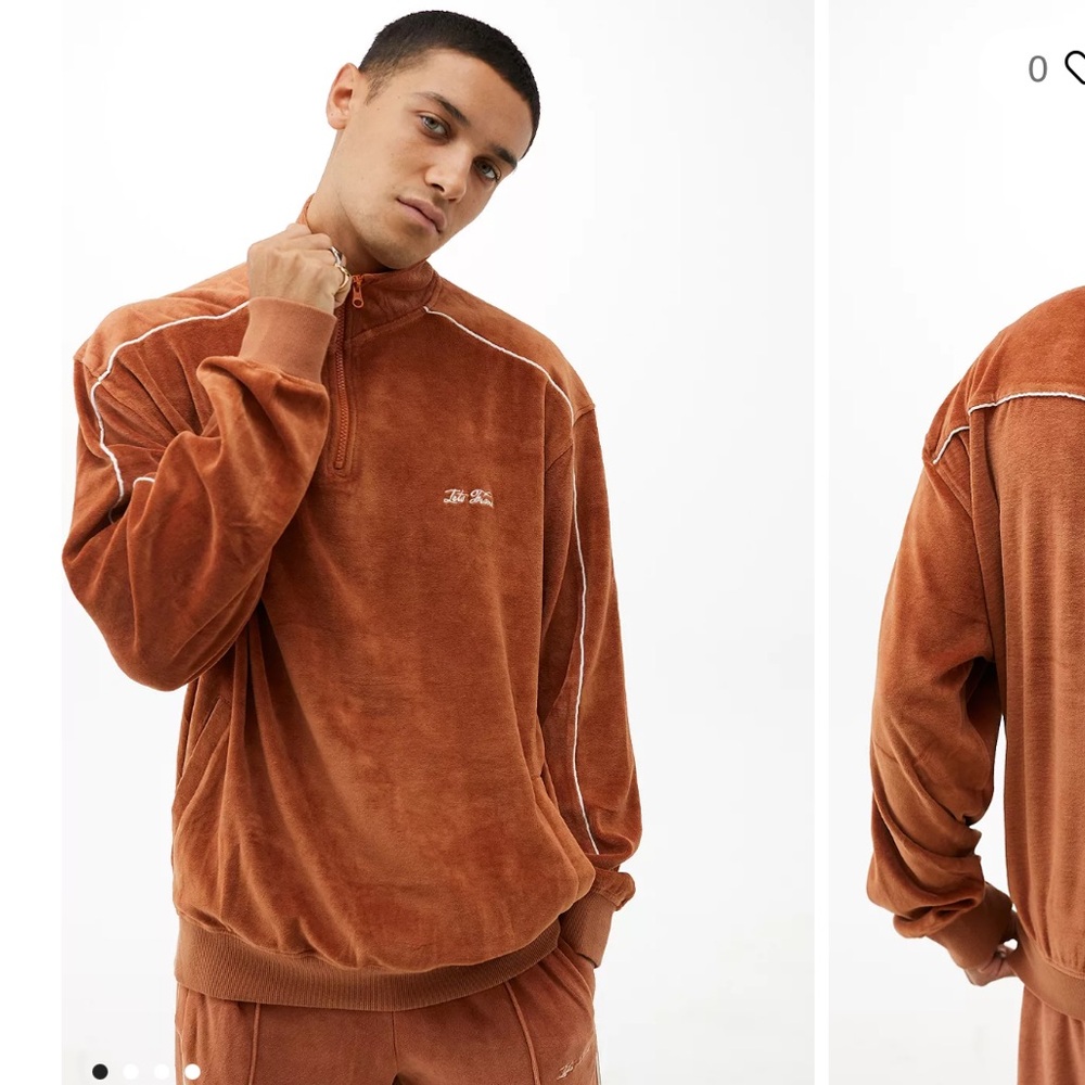 Velour Brown track top